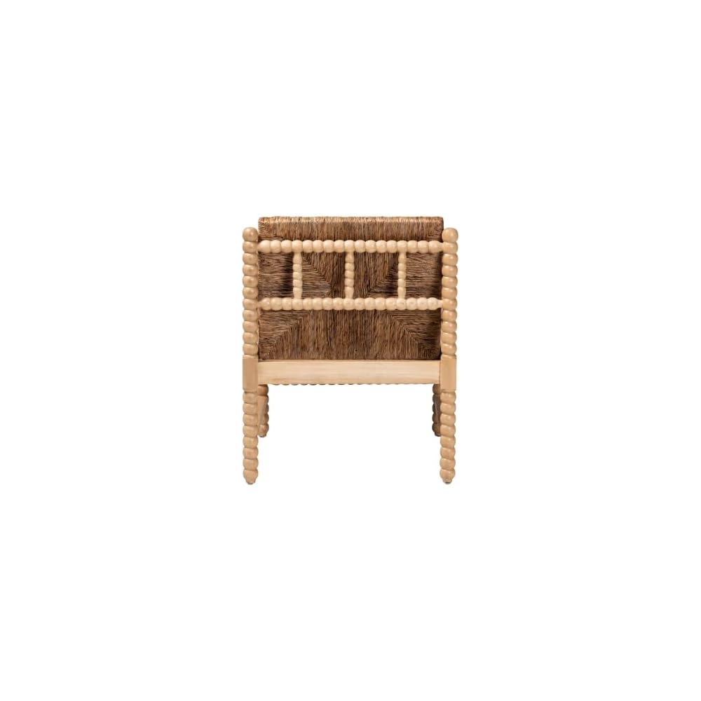 Bali & pari Dolores Woven Seagrass Armchair with Bobbin Frame