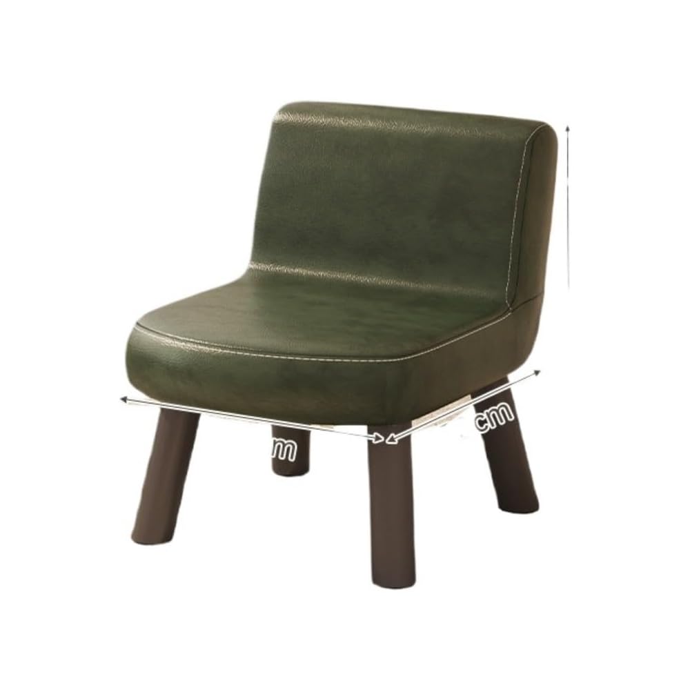 Comfortable Small PU Leather Backchair with Ergonomic Design for Home and Office Use (Green)