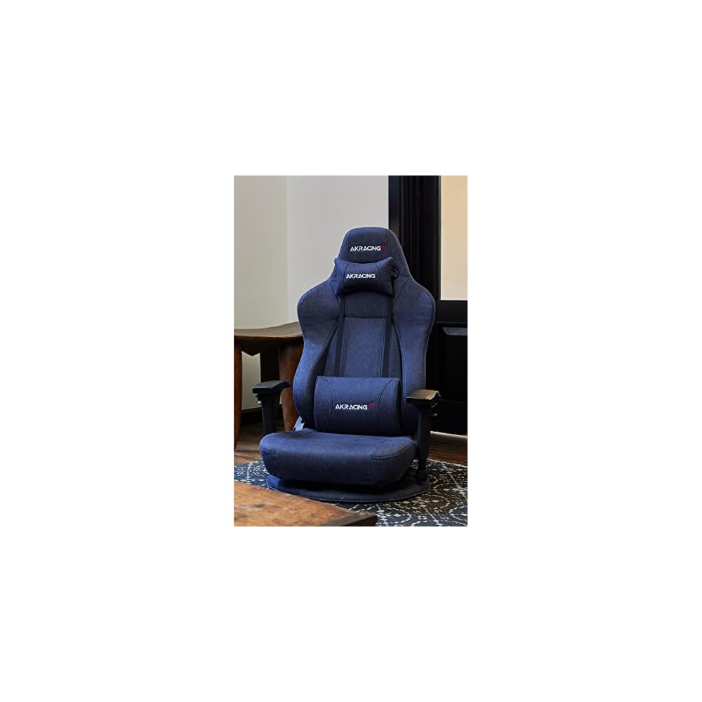 AKRacing Gyokuza Denim Gaming Chair with Domestic Denim Material, 180° Reclining, Home & Remote
