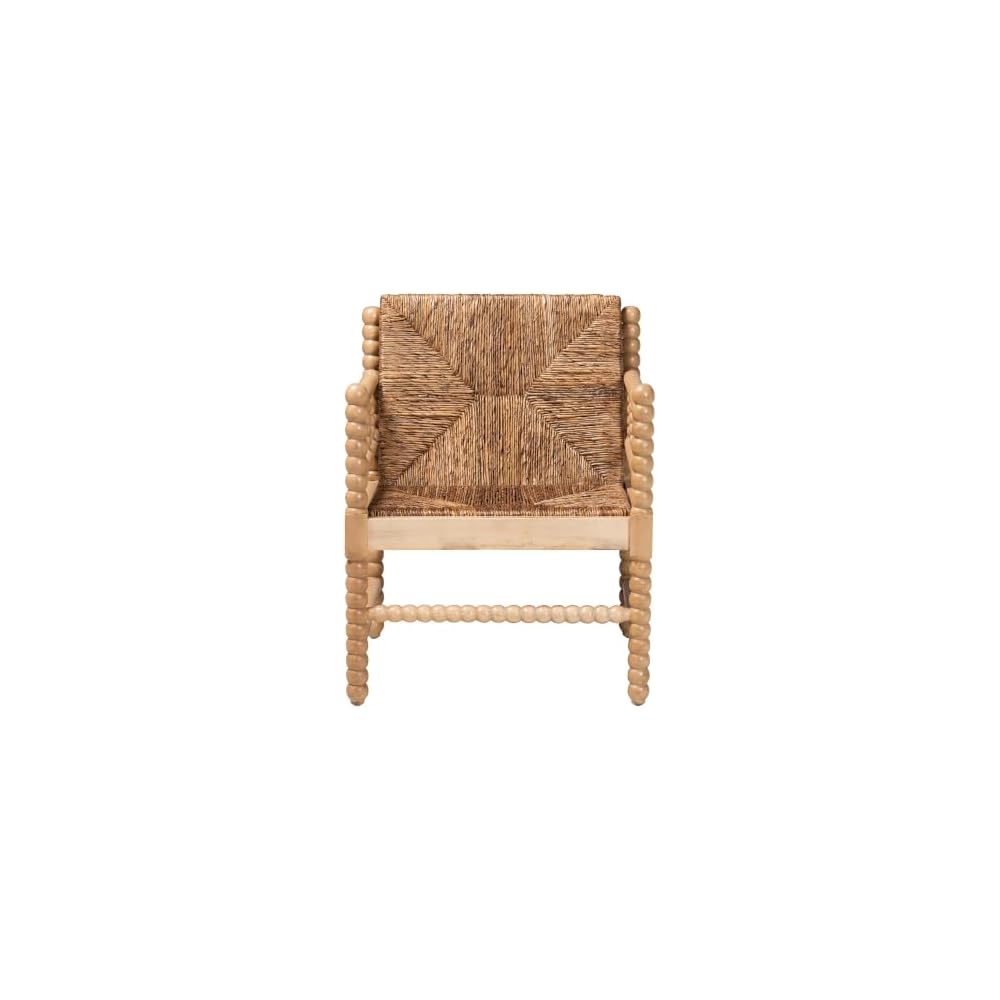 Bali & pari Dolores Woven Seagrass Armchair with Bobbin Frame