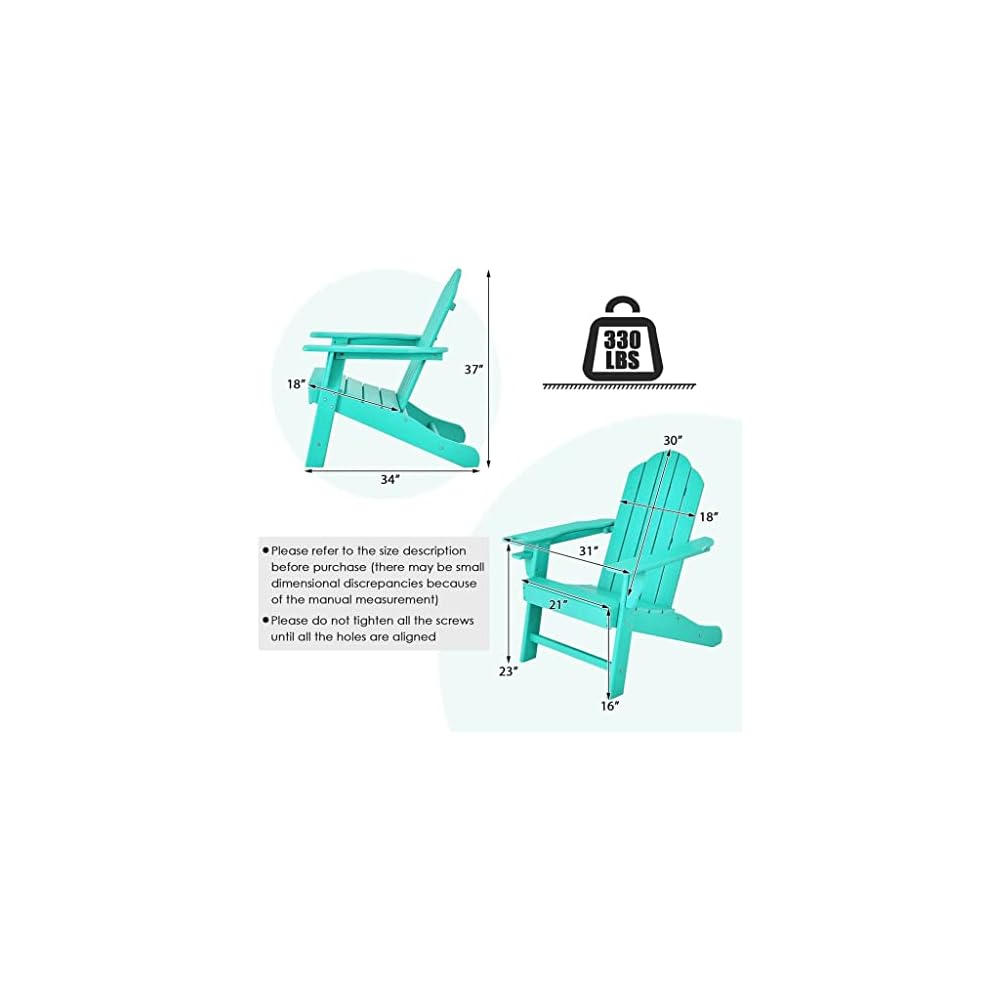 Patio Chairs Garden Terrace with Cup Holder Turquoise