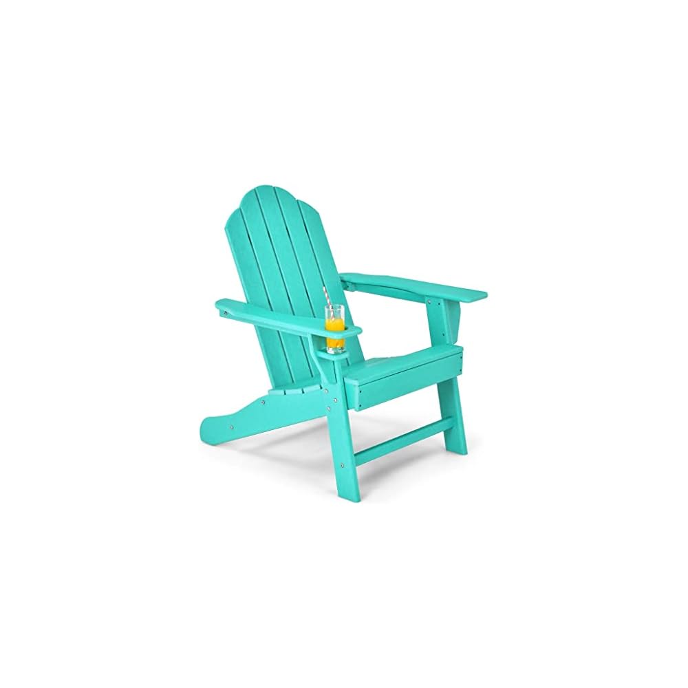 Patio Chairs Garden Terrace with Cup Holder Turquoise