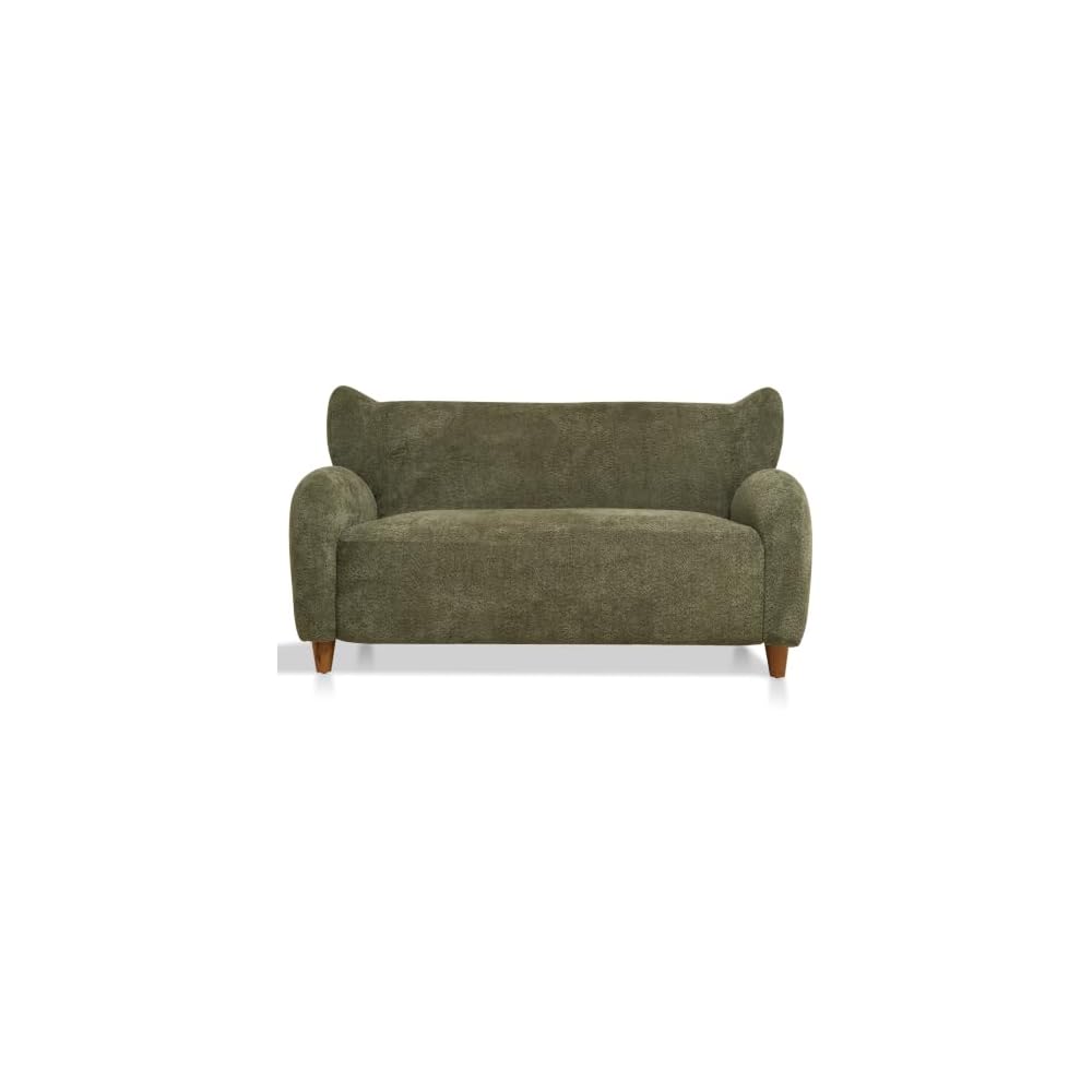 GDFStudio 58" Wingback Loveseat, Cozy Chenille Upholstered 2-Seater Sofa, Modern Living Room Loveseat, Decorative Sofa Chair, Soft Cushion Seating with Curved Backrest, Wood Legs