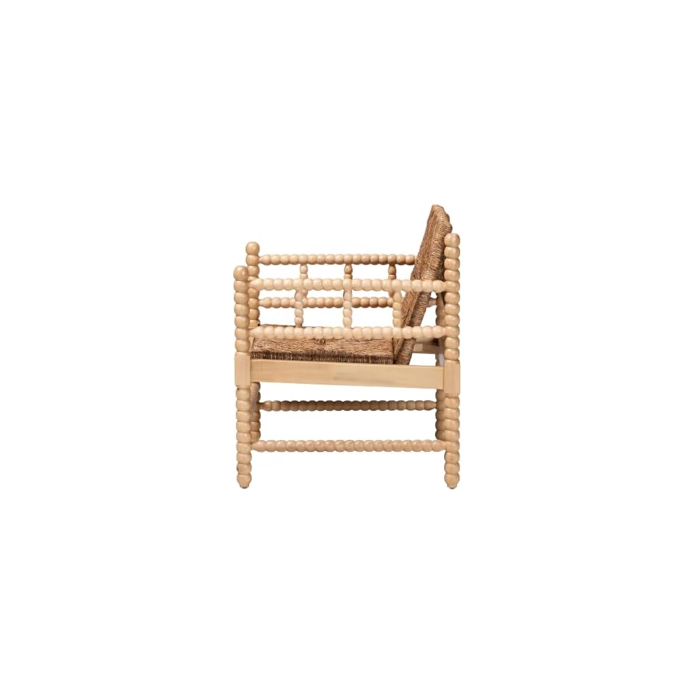 Bali & pari Dolores Woven Seagrass Armchair with Bobbin Frame