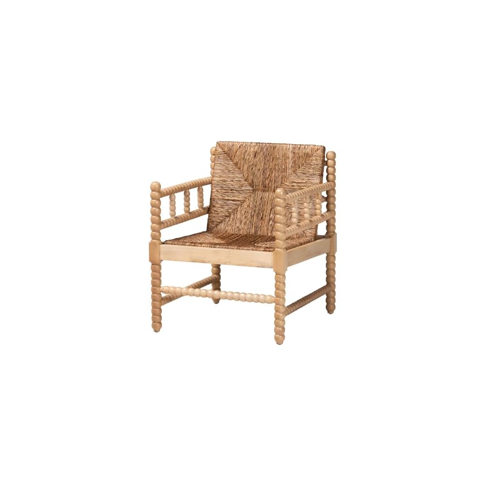 Bali & pari Dolores Woven Seagrass Armchair with Bobbin Frame