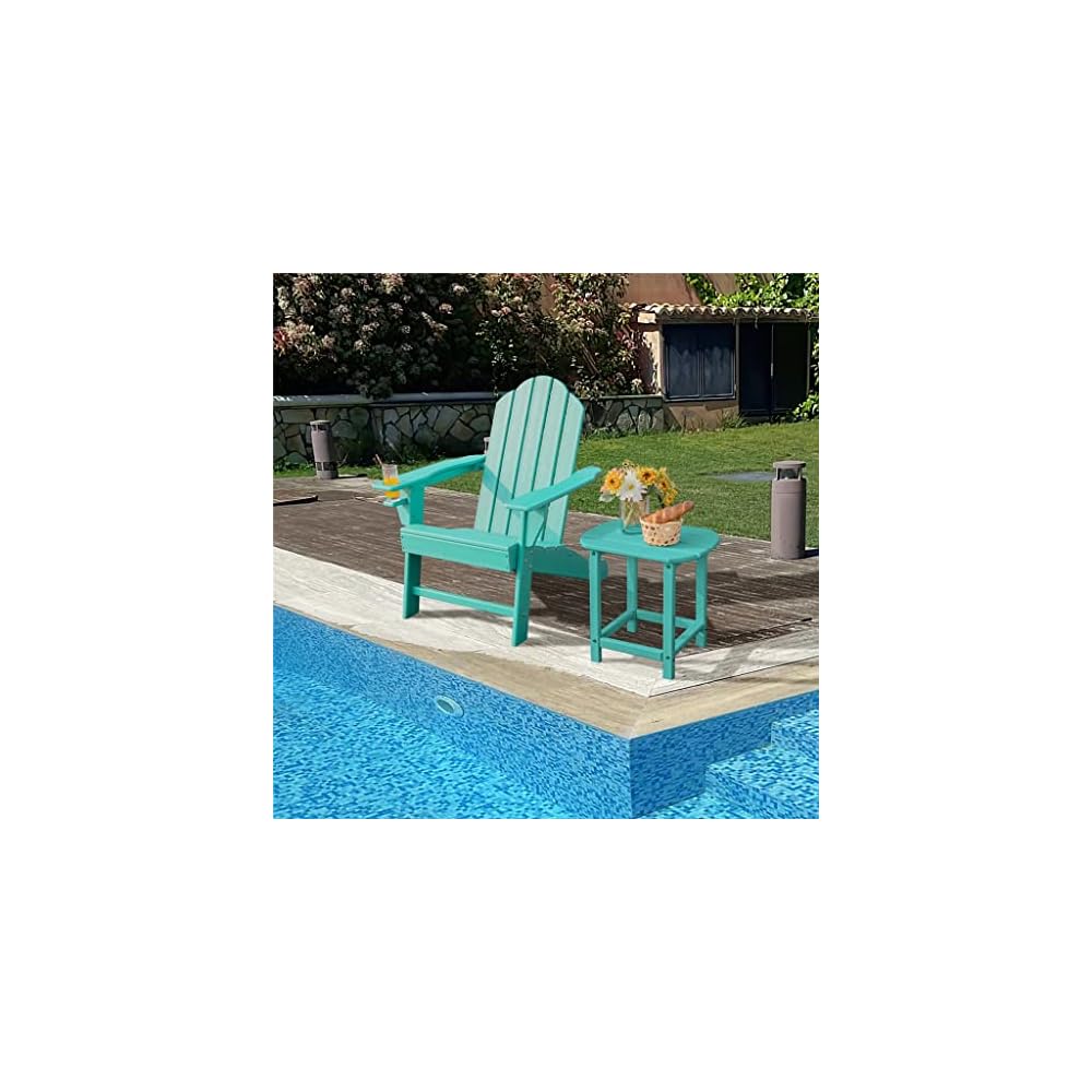 Patio Chairs Garden Terrace with Cup Holder Turquoise