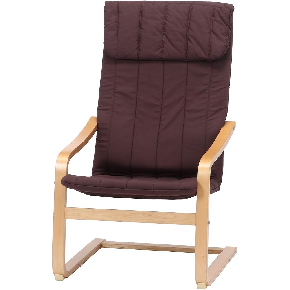 Fuji Boeki 84056 Relax Chair, Personal Chair, 1 Seater, Width 23.2 x Depth 30.3 x Height 40.2 inches (59 x 77 x 102 cm), Brown, Slim,