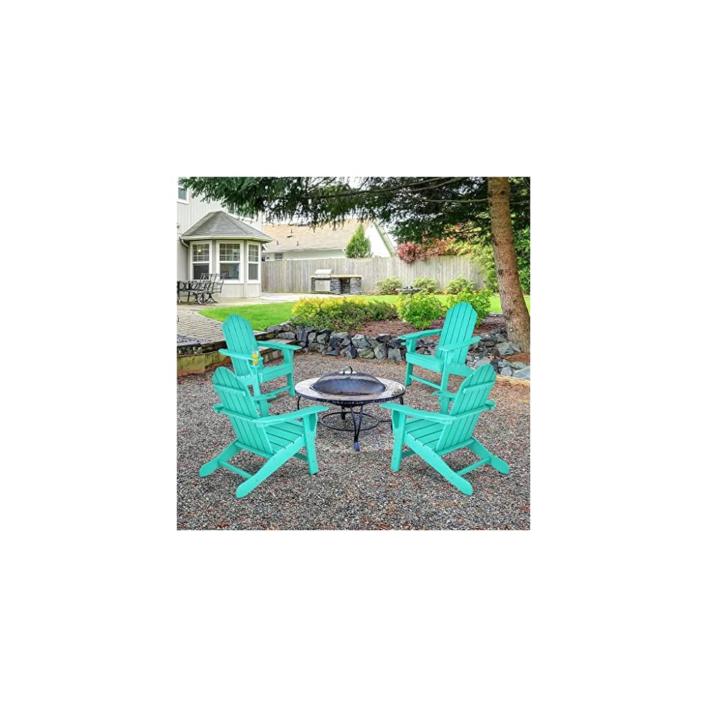 Patio Chairs Garden Terrace with Cup Holder Turquoise