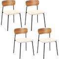 Home Deco Factory, HD7621 Set of 4 Bouclette Loki Chairs Natural Crush Furniture Seat Table Chair 46 x 78.3 x 48 cm Seat Height 48 cm Brown White Black
