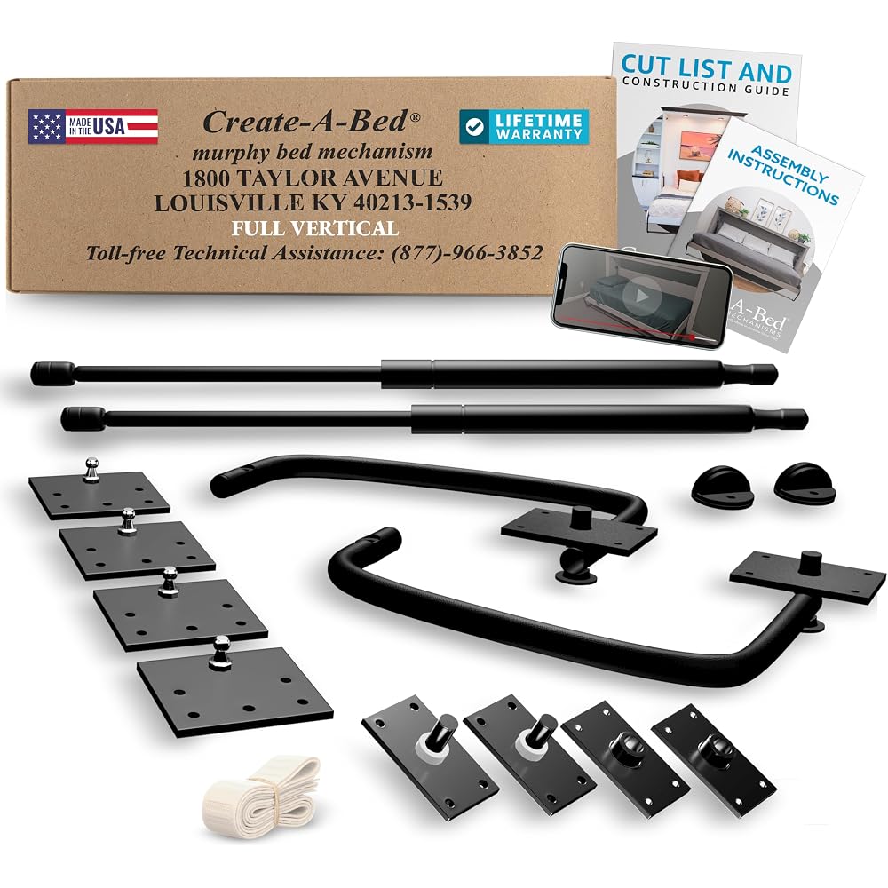 Create-A-Bed Full Size Deluxe Murphy Bed Kit, Vertical