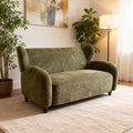 GDFStudio 58" Wingback Loveseat, Cozy Chenille Upholstered 2-Seater Sofa, Modern Living Room Loveseat, Decorative Sofa Chair, Soft Cushion Seating with Curved Backrest, Wood Legs